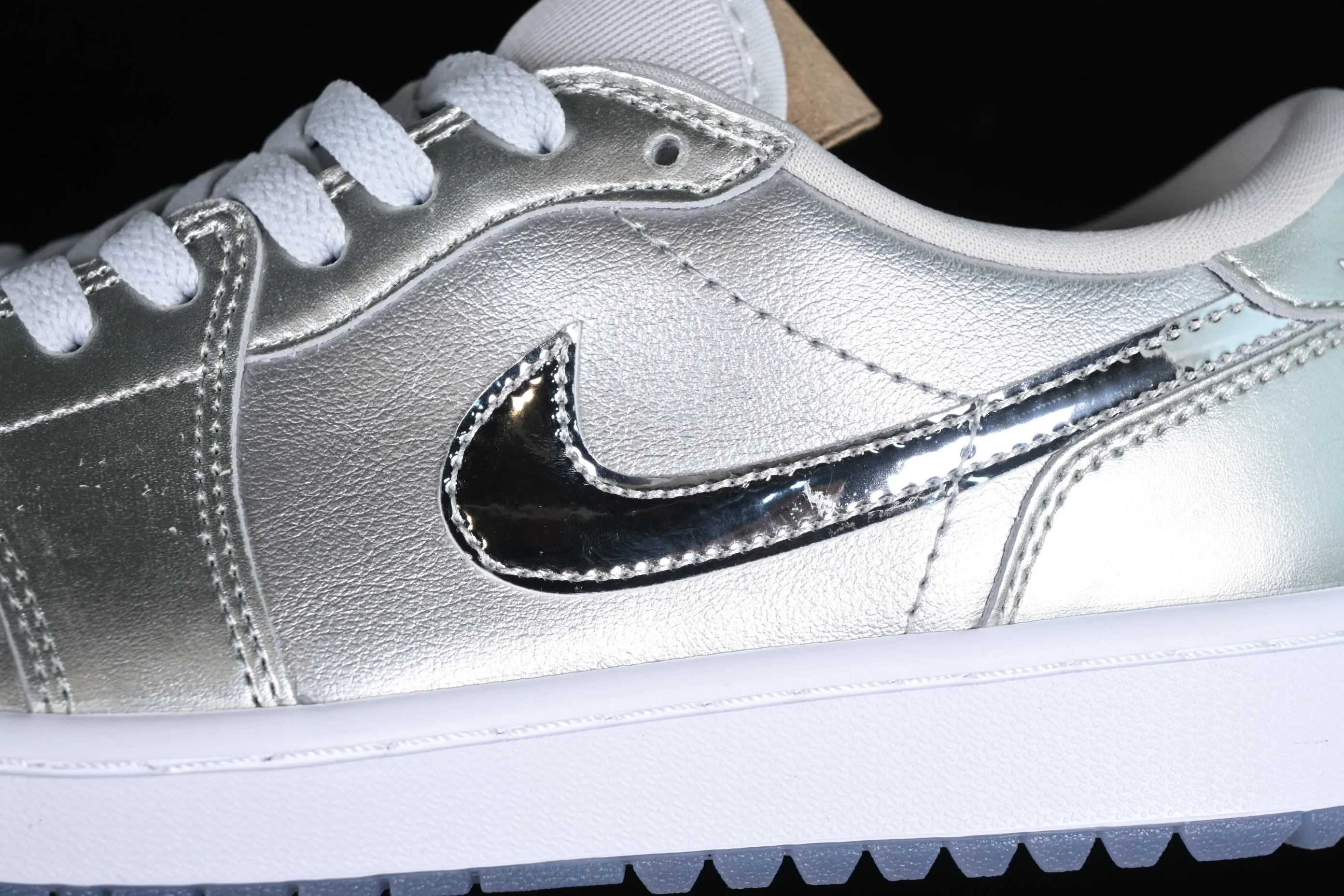 All categories Air Jordan Jordan series basketball shoes Air Jordan 1 Low Air Jordan 1 Low Golf "Gift Giving" AJ1 Joe 1 Golf Silver Low-top cultural and casual sneakers FD6848-001